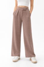 Dökümlü Kumaş Palazzo Pantolon - Görsel 4