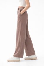 Dökümlü Kumaş Palazzo Pantolon - Görsel 2