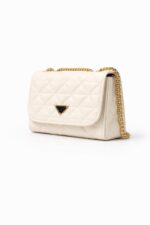 Gold Zincirli Krem Kapitone Çanta - Görsel 3