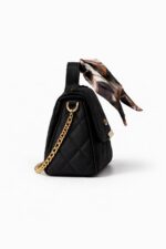 Siyah Fularlı Kapitone El Çantası - Görsel 3