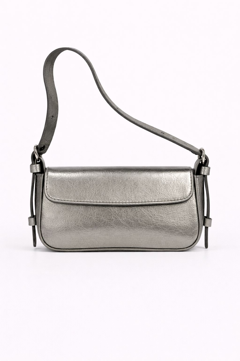 WhatsApp Image 2026-02-17 at 21.33.23 Gümüş Baguette Omuz Çantası - Görsel 1