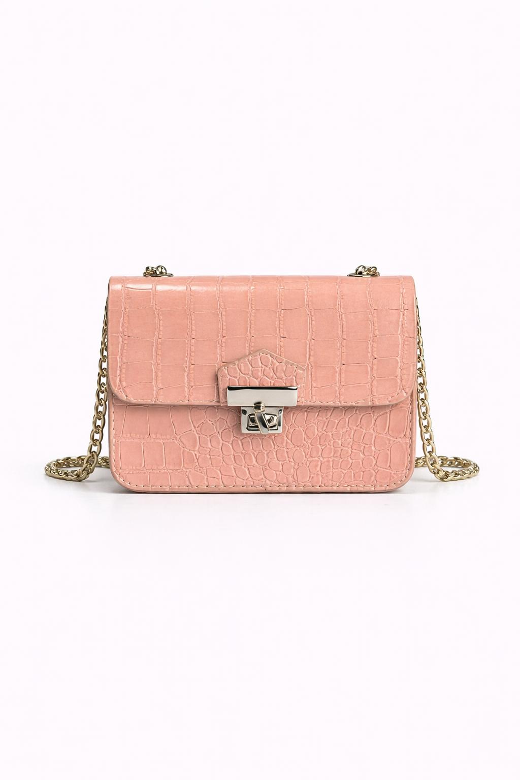 WhatsApp Image 2026-02-17 at 21.35.17 (1) Pudra Kroko Zincirli Çanta - Görsel 1
