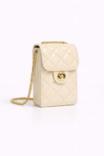 Lina Kapitone Ekru Telefon Çantası - Görsel 3