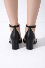 Lina Siyah Minimal Topuklu Sandalet - Görsel 2