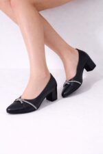 Luna Bow Siyah Topuklu