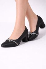 Luna Bow Siyah Topuklu - Görsel 5