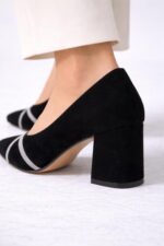 Mira Siyah Süet X Taşlı Ayakkabı - Görsel 4