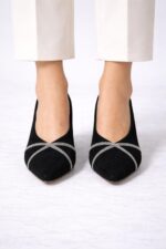 Mira Siyah Süet X Taşlı Ayakkabı - Görsel 5