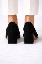 Mira Siyah Süet X Taşlı Ayakkabı - Görsel 3