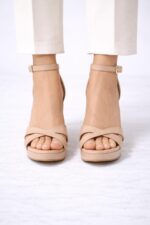 Elisa Bej Yüksek Platform Sandalet - Görsel 3