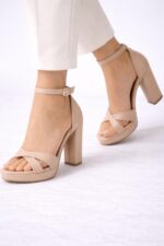 Elisa Bej Yüksek Platform Sandalet