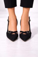 Vesper Siyah Çift Tokalı Slingback - Görsel 3