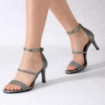 Crystal Line Gümüş Topuklu