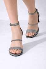 Crystal Line Gümüş Topuklu - Görsel 4