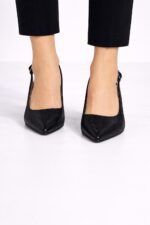 Luna Siyah Slingback Topuklu Ayakkabı - Görsel 3