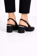 Luna Siyah Slingback Topuklu Ayakkabı - Görsel 5