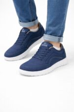 Lacivert Günlük Konfor Erkek Sneaker – Beyaz Tabanlı Casual Ayakkabı - Görsel 3