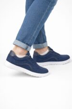 Lacivert Günlük Konfor Erkek Sneaker – Beyaz Tabanlı Casual Ayakkabı - Görsel 4