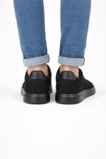 Siyah Günlük Erkek Sneaker – Tam Siyah Casual Spor Ayakkabı - Görsel 5