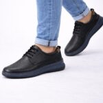 Siyah Erkek Bağcıklı Günlük Ayakkabı – Delikli Nefes Alan Konfor Model
