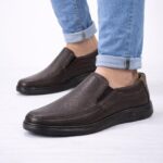 Kahverengi Erkek Slip-On Ayakkabı – Hakiki Deri Günlük Konfor Model