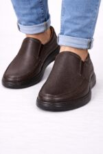 Kahverengi Erkek Slip-On Ayakkabı – Hakiki Deri Günlük Konfor Model - Görsel 5