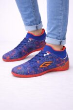 Mavi Turuncu Erkek Halı Saha Ayakkabısı – Desenli Performans Model - Görsel 2