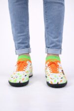 Beyaz Turuncu Yeşil Erkek Halı Saha Ayakkabısı – Bilekli Performans Model - Görsel 3