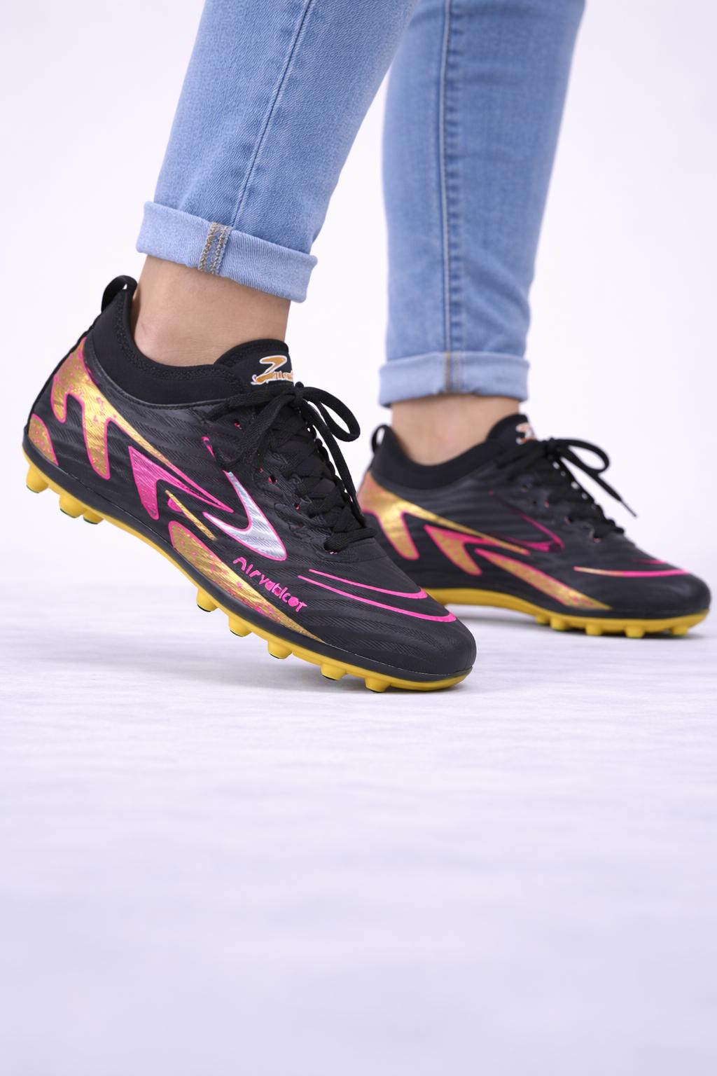 WhatsApp Image 2026-02-19 at 21.37.20 AirVolt Shadow Gold Elite Krampon – Siyah / Gold / Neon Pembe - Görsel 1