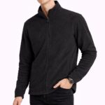 Erkek Siyah Tam Fermuarlı Polar Ceket – Dik Yaka