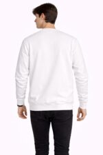 Erkek Beyaz Guess Milano Baskılı Sweatshirt Bisiklet Yaka - Görsel 5